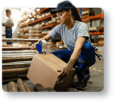 Apparel packaging and logistics process showing garment packing for distribution