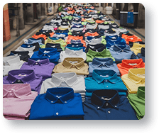 Large-scale garment production showcasing bulk apparel manufacturing